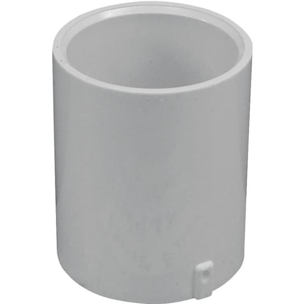 Lasco Pipe Coupling, 112 in, Slip, PVC, White, SCH 40 Schedule 429015BC